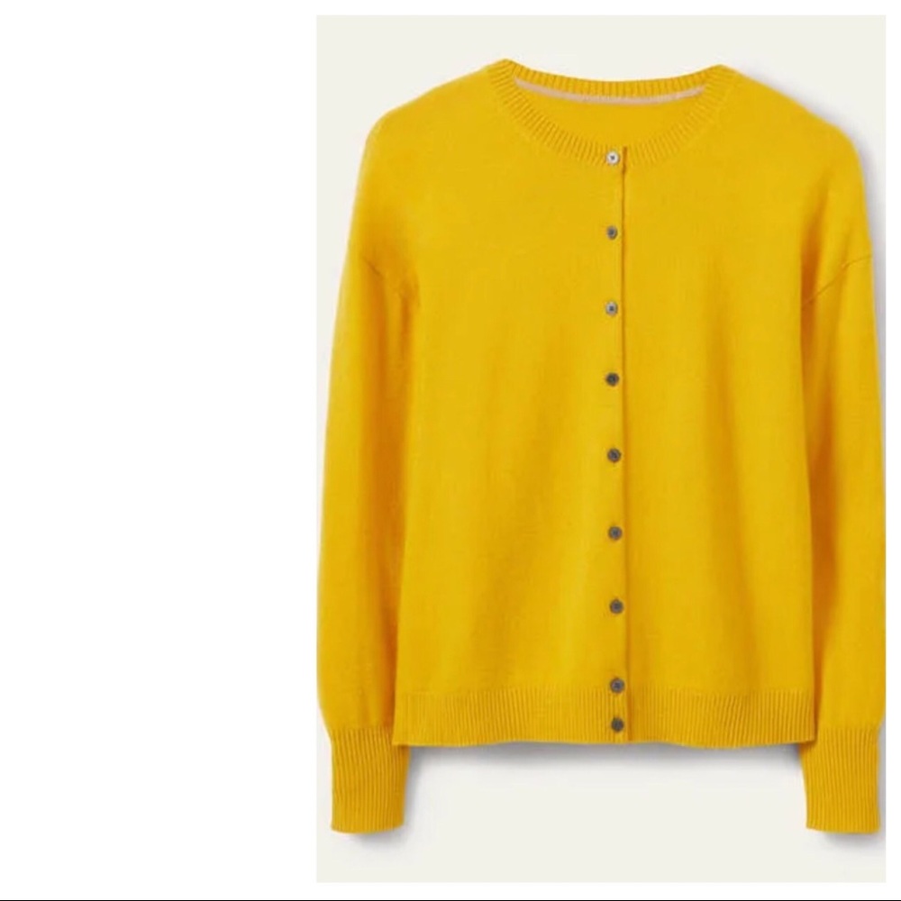 Boden Yellow (Mustard) Cashmere Cardigan M
